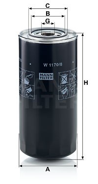 Hydraulikfilter, Lenkung MANN-FILTER W1170