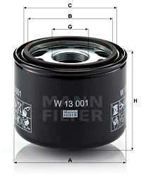 Filter, Arbeitshydraulik MANN-FILTER W13001