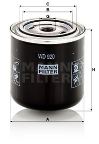 Filter, Arbeitshydraulik MANN-FILTER WD920