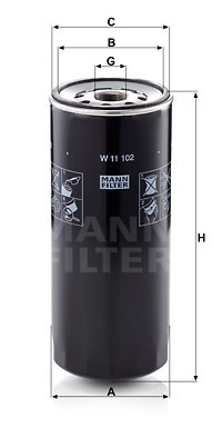 Filter, Arbeitshydraulik MANN-FILTER W11102