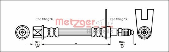 Bremsschlauch METZGER 4111159
