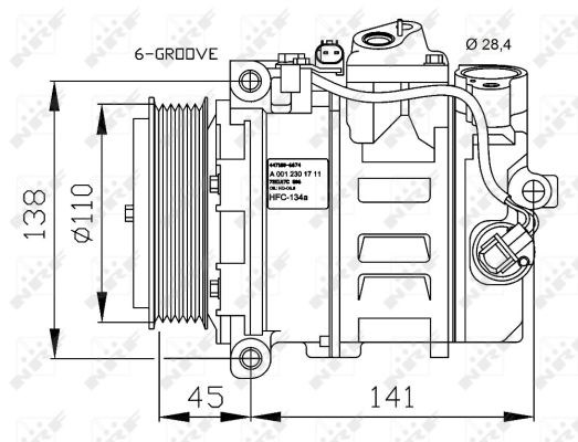 Kompressor, Klimaanlage NRF 32214G