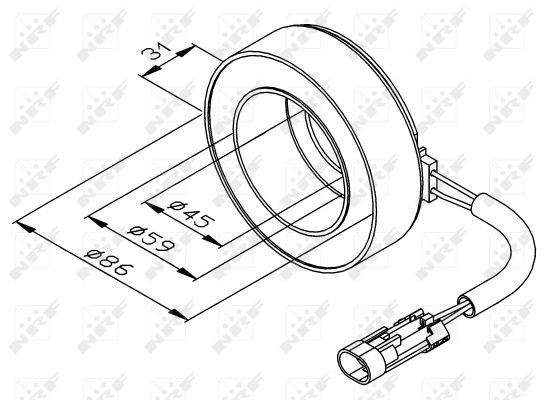 Spule, Magnetkupplung-Kompressor NRF 38475 2