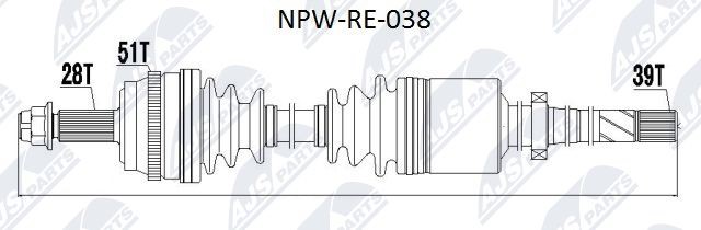 Antriebswelle NTY NPW-RE-038