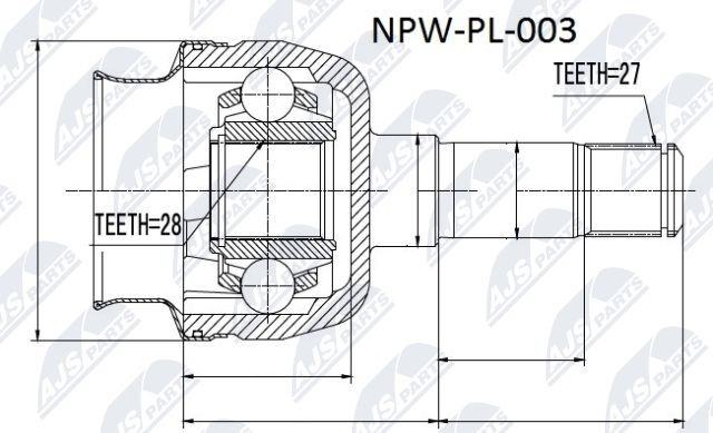 Gelenksatz, Antriebswelle NTY NPW-PL-003