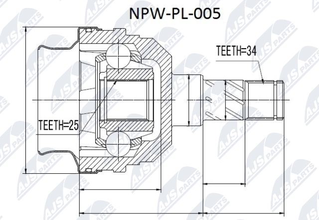Gelenksatz, Antriebswelle NTY NPW-PL-005