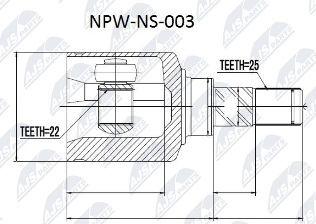 Gelenksatz, Antriebswelle NTY NPW-NS-003