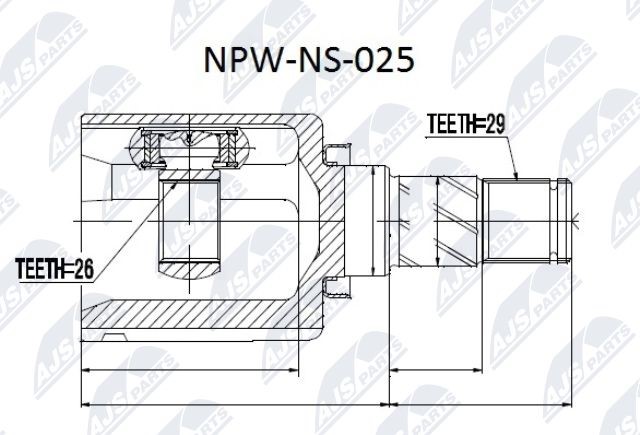 Gelenksatz, Antriebswelle NTY NPW-NS-025