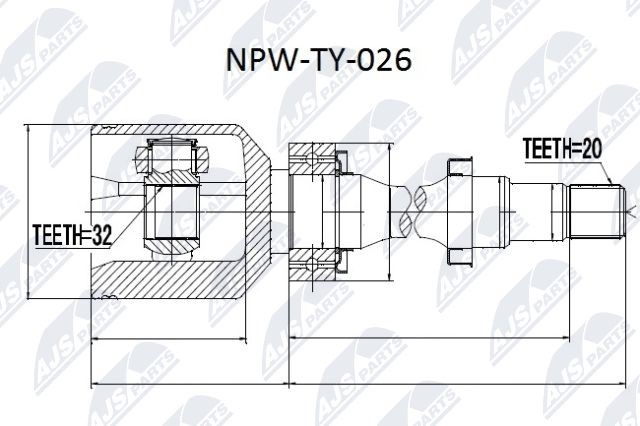 Gelenksatz, Antriebswelle NTY NPW-TY-026