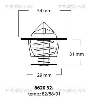 Thermostat, Kühlmittel TRISCAN 86203291