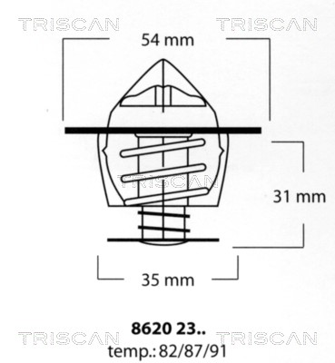 Thermostat, Kühlmittel TRISCAN 86202387