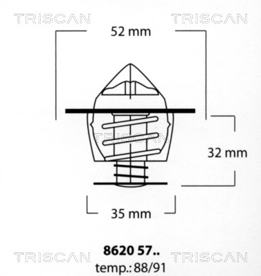 Thermostat, Kühlmittel TRISCAN 86205791