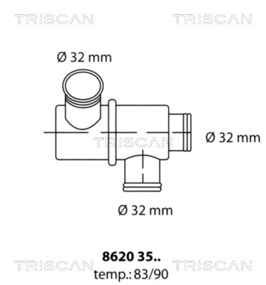 Thermostat, Kühlmittel TRISCAN 86203590