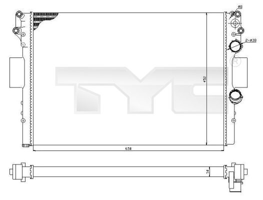 Kühler, Motorkühlung TYC 715-0001-R