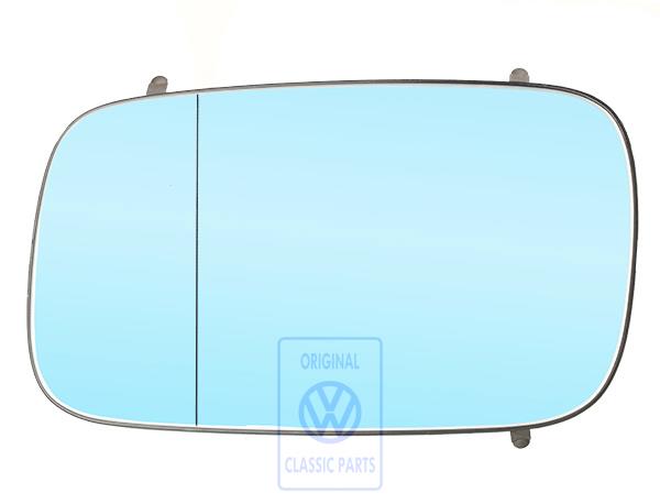 Spiegelglas (asphärisch- weitwinkel) mit Trägerplatte links, links Llkg AUDI / VOLKSWAGEN 357857521C