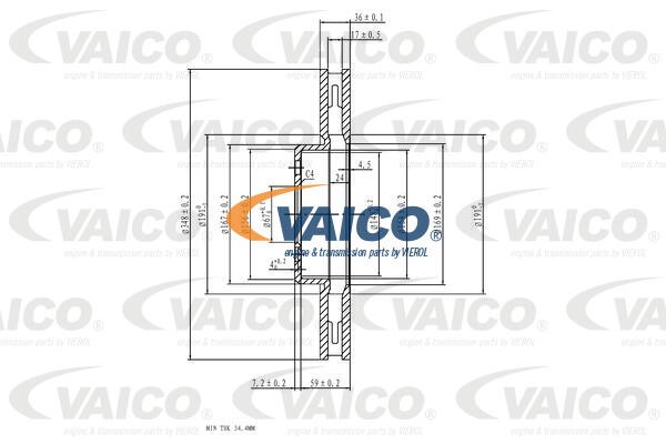 Bremsscheibe VAICO V20-40044 2