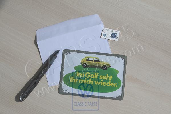 Blechpostkarte Im Golf seht Ihr mich wieder Volkswagen Classic ZCP902784