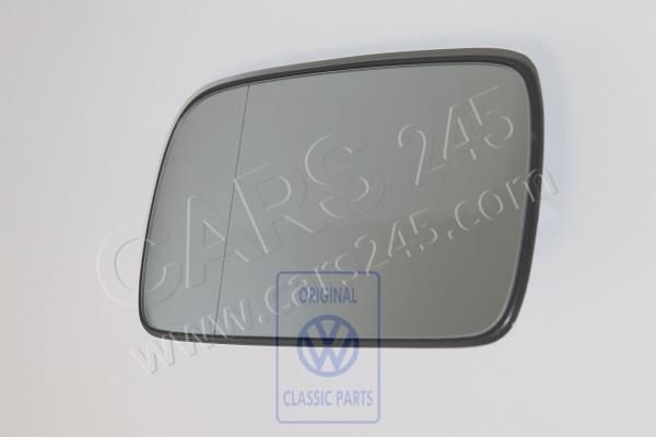 Spiegelglas (asphärisch- weitwinkel) mit Trägerplatte links aussen, links Llkg Volkswagen Classic 6N1857521B 3