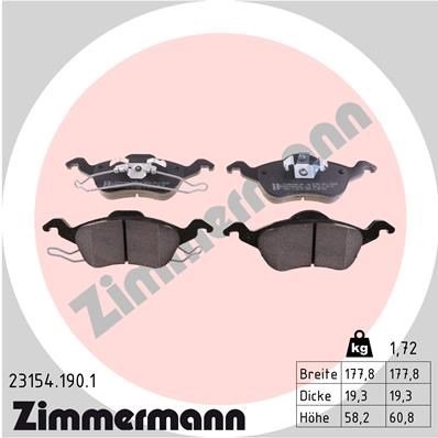 Bremsbelagsatz, Scheibenbremse ZIMMERMANN 231541901