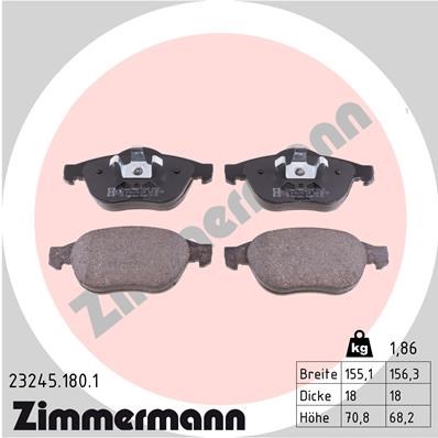 Bremsbelagsatz, Scheibenbremse ZIMMERMANN 232451801