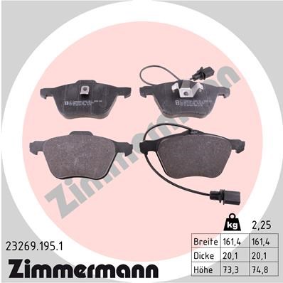 Bremsbelagsatz, Scheibenbremse ZIMMERMANN 232691951