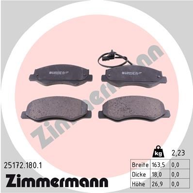 Bremsbelagsatz, Scheibenbremse ZIMMERMANN 251721801