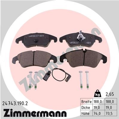 Bremsbelagsatz, Scheibenbremse ZIMMERMANN 247431902