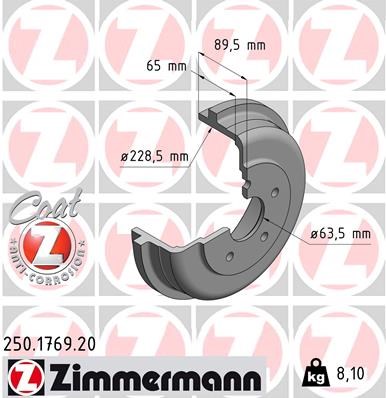 Bremstrommel ZIMMERMANN 250176920