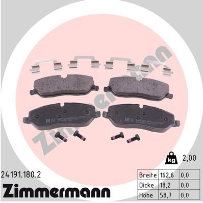 Bremsbelagsatz, Scheibenbremse ZIMMERMANN 241911802