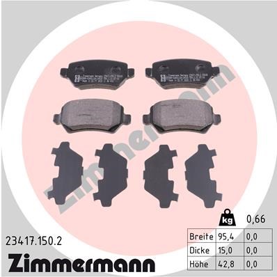 Bremsbelagsatz, Scheibenbremse ZIMMERMANN 234171502