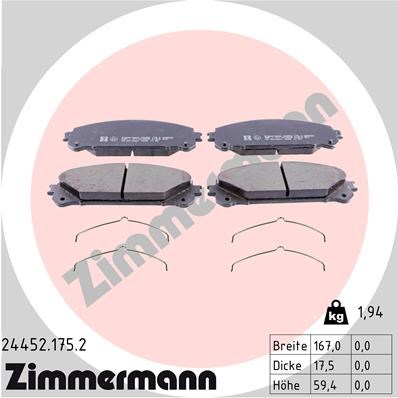 Bremsbelagsatz, Scheibenbremse ZIMMERMANN 244521752